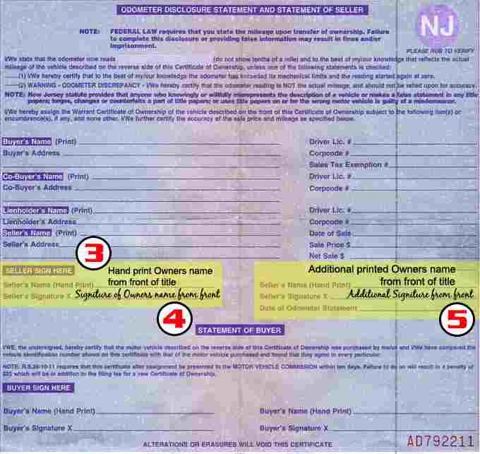 how to fill out a car title transfer in nj